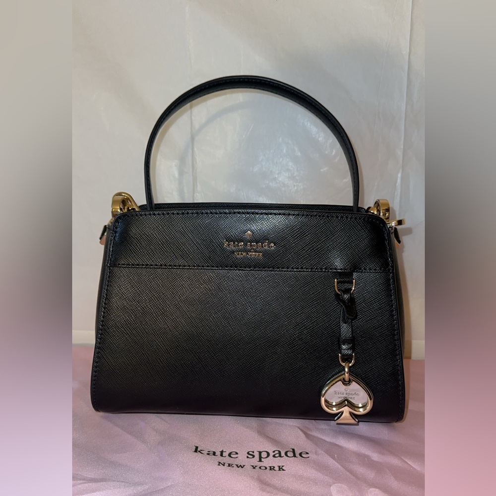 Kate Spade Black Satchel with Gold Accents